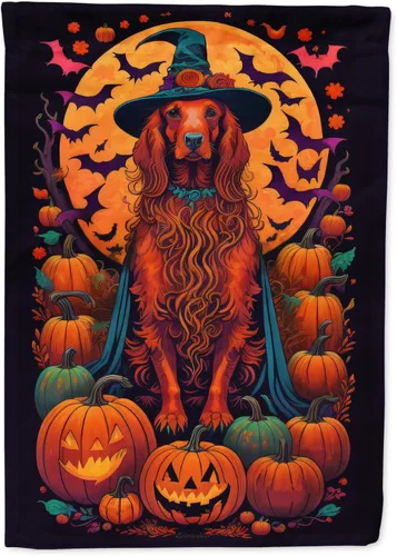 Vista 53 de Caroline's Treasures DAC1466GF - Bandera decorativa para jardín de Halloween de Affenpinscher Witchy para jardín, decoración para patio exterior