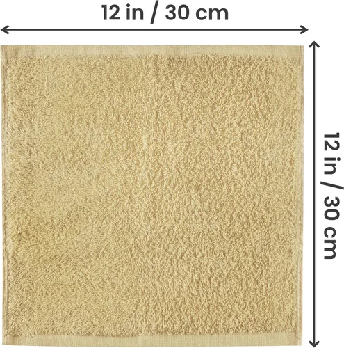 Vista 2 de Paños Utopia Luxury de 100% algodón ringspun y de cuidado fácil para máxima suavidad y absorción. Paquete de 12 (13 in x 13 in)