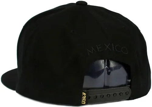 Vista 5 de Mexico Sombrero Metálico Dorado Federal Logo Mexican Eagle Aguila El Snapback Flat Bill Gorra De Béisbol
