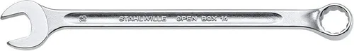 Vista 8 de Stahlwille 40100606 Llave combinada, caja abierta, larga, tamaño 0.236 in, ángulo final de anillo de 10 grados, hecha de acero de aleación de cromo