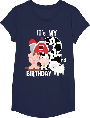 Vista 66 de Camiseta para fiesta de 2 años con texto en inglés "It's My 2nd Birthday", Negro