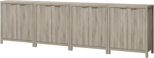 Vista 17 de OAKHAM HOME Oxford Storage Cabinet Fluted Sideboard Buffet with Adjustable Shelves Modern Accent Console Credenza for Hallway, Living Room, Entryway