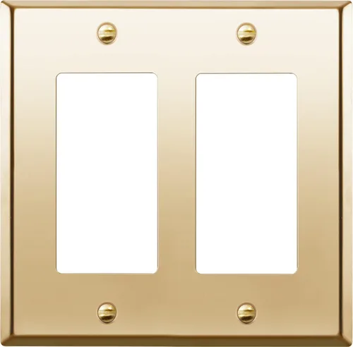 Vista 20 de ENERLITES Placa de pared metálica decorativa para interruptor o tomacorriente, resistente a la corrosión, tamaño de 2 segmentos, 4.50" x 4.57