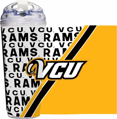 Vista 111 de Rico Industries Taza acrílica NCAA estándar de 24 onzas con tapa con bisagra, taza de doble pared oficialmente licenciada con pajita