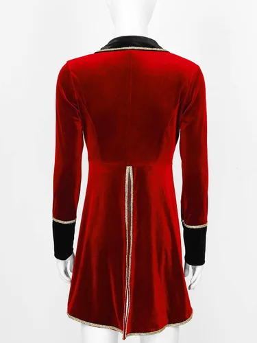 Vista 3 de Chaqueta de terciopelo para mujer, diseño de círculo, con solapa, para adultos