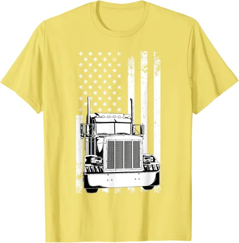 Vista 65 de Camión conductor bandera americana camionero vintage hombres mujeres regalo camiseta