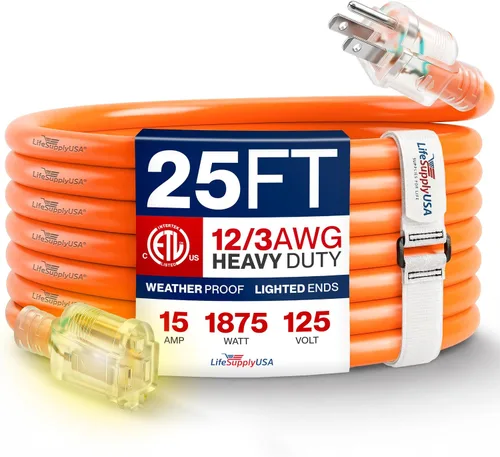 Vista 102 de Cable de extensión de 3 pies para exteriores/interiores, calibre 10/3, ultra resistente, SJTW, resistente al agua, certificación ETL, cable