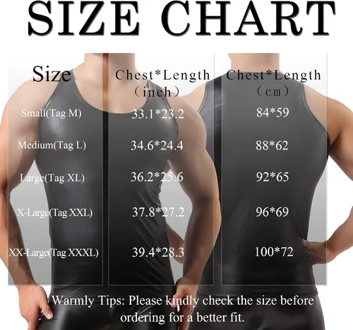 Vista 2 de YUFEIDA Chaleco de piel sintética para hombre, camiseta sin mangas
