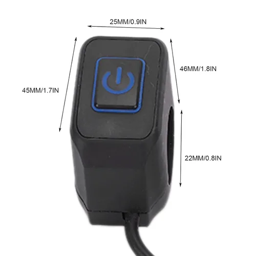 Vista 5 de Yctze Interruptor de manillar de motocicleta de 0.866 in, botón de control universal para faros delanteros (metal ABS) (azul)