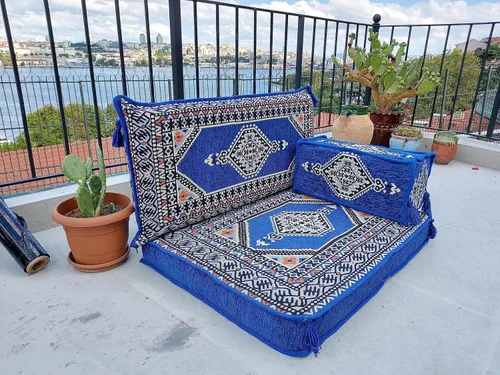 Vista 5 de arabicsofa Sofá de piso pequeño - Sofá modular turco hecho a mano con asientos bajos estilo Majlis