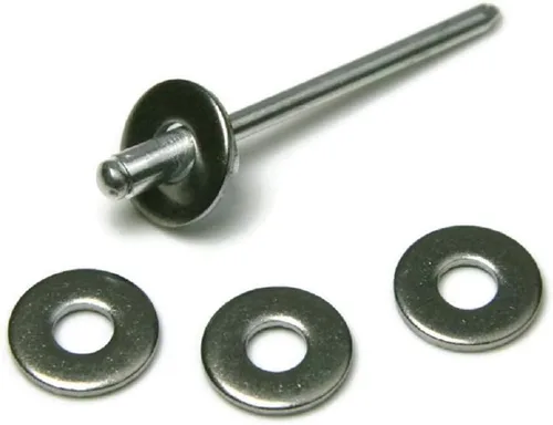 Vista 3 de Arandelas de respaldo de remache de acero inoxidable 304 1/8" cantidad 100