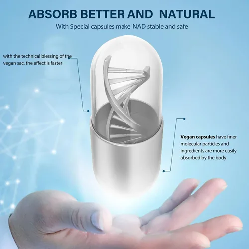 Vista 6 de Suplemento alternativo NMN 1500 mg – 120 cápsulas (suministro para 40 días) NAD+ de alta pureza y resveratrol para anti-envejecimiento, apoyo