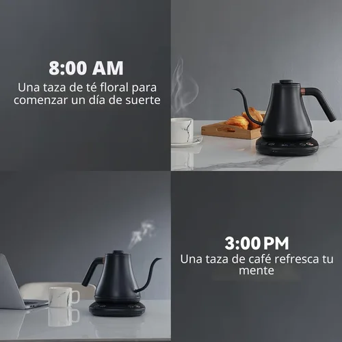 Vista 8 de Mecity Hervidor eléctrico de cuello de cisne para verter sobre hervidor de ± 1 ℉, control de temperatura, caldera de agua de calentamiento rápido