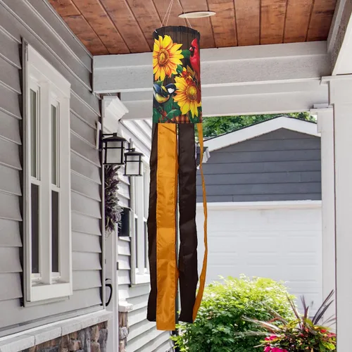 Vista 3 de Briarwood Lane, «Fall Birds and Sunflowers» - Calcetín de viento para jardín con pájaros y girasoles de otoño Aves de otoño y girasoles