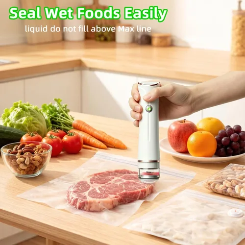 Vista 13 de Handheld Vacuum Sealer for Food, Compact Food Sealer with 30 Reusable Bags