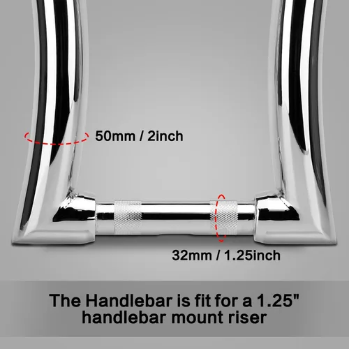 Vista 4 de 14" Rise Ape Hanger 1-1/4" Fat Bar 1.25" Abrazadera Ape Manillar para Harley Dyna Softail Sportster 48 XL 883 1200, Road King 1994-2022, Road