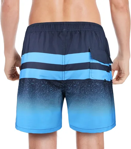 Vista 5 de QRANSS Traje de baño para hombre con forro de compresión de 7 pulgadas, de secado rápido, con forro tipo bóxer