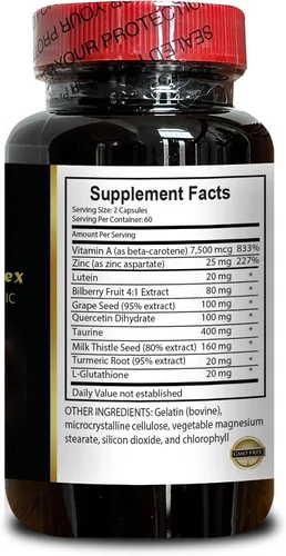 Vista 4 de Fórmula avanzada de apoyo para los ojos y la visión con extractos de hierbas de luteína zeaxantina y antioxidantes para apoyar el equilibrio visual