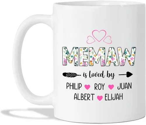 Vista 7 de Taza de café con texto en inglés "Best Memaw Ever", taza de cerámica personalizada con memaw única, taza de cerámica con la frase "Best Memaw Ever