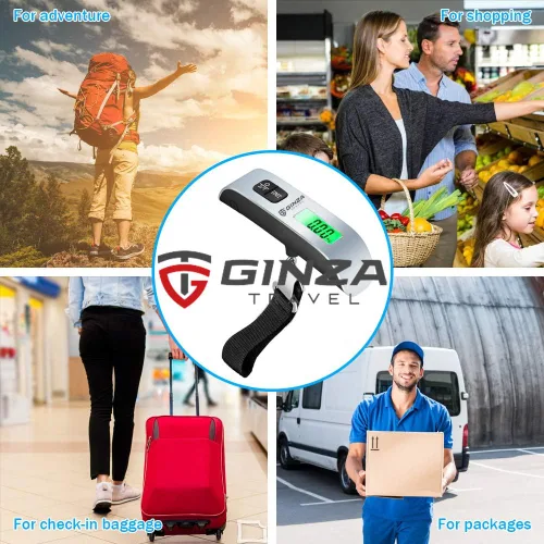 Vista 9 de GinzaTravel Báscula electrónica de equipaje de 110 libras de alta precisión para viajes, básculas colgantes digitales de 110.2 lbs