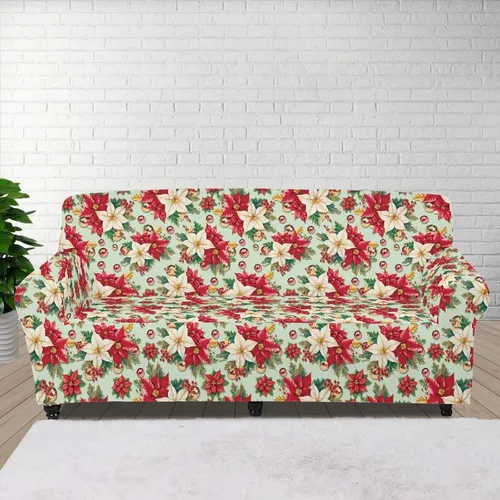 Vista 22 de Boatee Fundas de sofá de 1 pieza con diseño de copo de nieve azul, fundas elásticas para sofá, 1 cojín, protección de muebles, decoración para sala