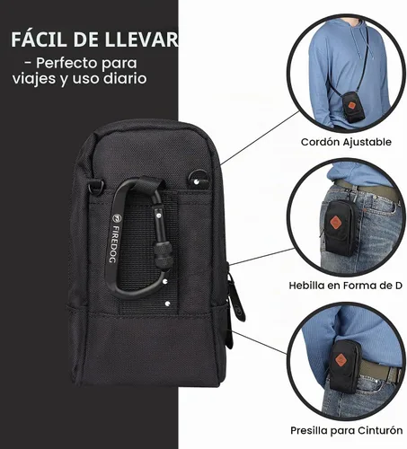 Vista 5 de FIREDOG Bolsa a prueba de olores, bolsa a prueba de olores para perro probada Mini bolsas de cruce para almacenamiento de viaje (negro)
