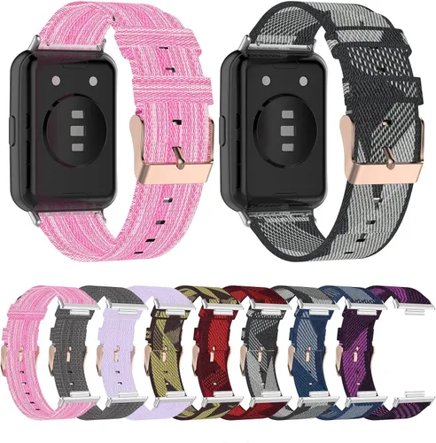 Vista 8 de Senter Correas de repuesto de nailon suave de liberación rápida para Huawei Watch Fit 2 Smart Watch