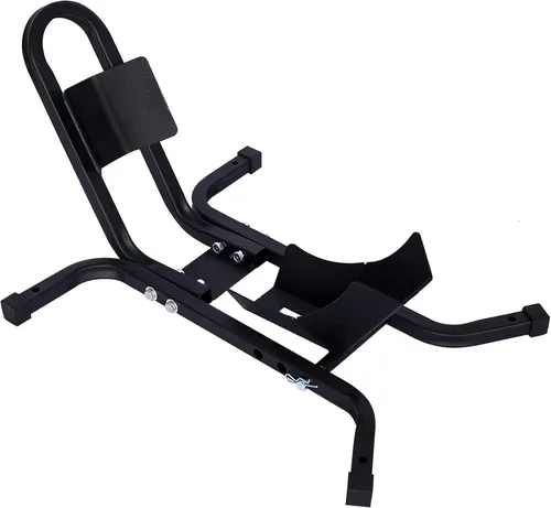 Vista 10 de Soporte ajustable para rueda de motocicleta, soporte de rueda resistente de 1800 libras, calzo delantero de motocicleta negro, soporte de remolque