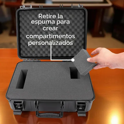 Vista 6 de CASEMATIX Funda rígida para proyector con espuma personalizable compatible con Epson VS240, EX3240, VS345, VS340, VS335W, EX7240 Pro, EX5240 – Funda