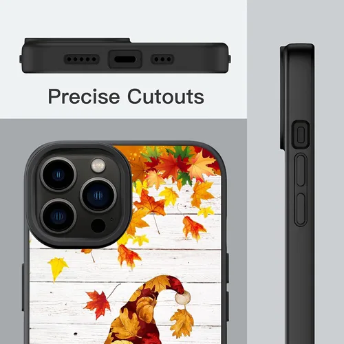 Vista 3 de Happy Fall Gnomo Otoño Hojas Calabaza Gnomo Otoño Gnomo Funda Teléfono para iPhone 16 15 14 13 12 11 Pro Max Galaxy S25 S24 S23 S22 S21 S20 FE A16