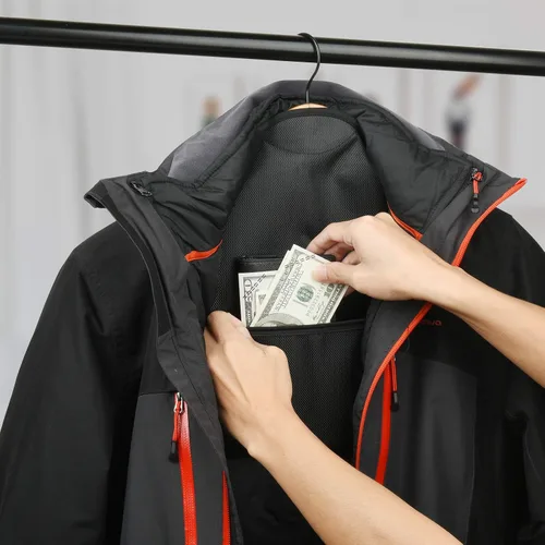 Vista 5 de Cosmos Paquete de 2 bolsas de seguridad para colgar Bolsillo oculto Bolsa secreta con cremallera para colgar artículos personales en viajes