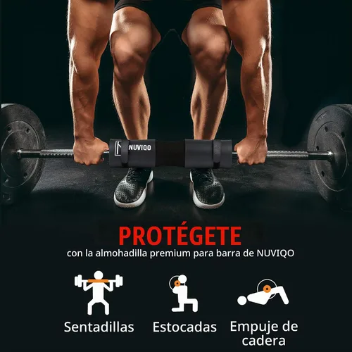 Vista 3 de Almohadilla para sentadillas para estocadas y sentadillas, almohadilla de empuje de cadera para barras estándar y olímpicas, proporciona Negro
