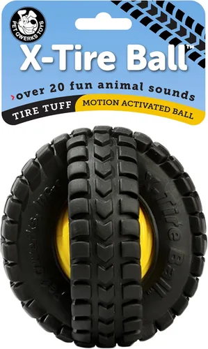 Vista 2 de Pet Qwerks X-Tire Ball - Juguetes para perros - Juguete interactivo masticable Jingle - Pequeño