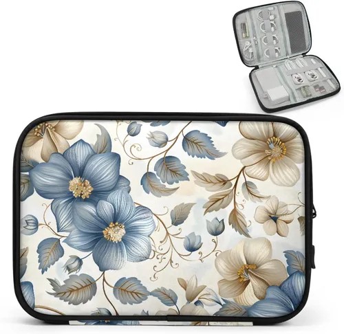 Vista 10 de Flowers Electronics - Funda organizadora de viaje, accesorios tecnológicos, bolsa de almacenamiento de cables para cables, cargador, teléfono, disco