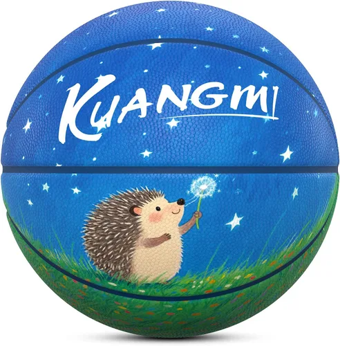 Vista 9 de Kuangmi Baloncesto para niños, tamaño juvenil 5 (27.5 pulgadas), tamaño infantil 4 (25.5 pulgadas), para niños y niñas, para interiores