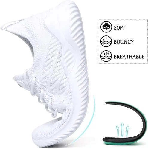 Vista 3 de Akk - Zapatos deportivos sin cordones para mujer, diseño ligero de espuma viscoelástica para caminar, gimnasio, viajes, trabajo o uso informal