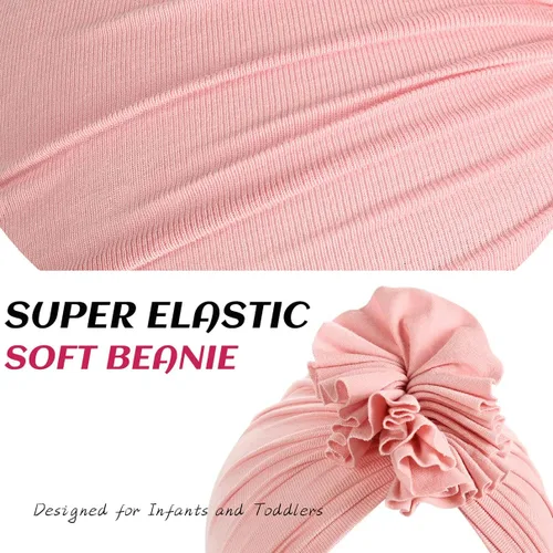 Vista 3 de Turbante para bebé, sombrero de niña, turbante para niñas pequeñas, sombreros turbantes para bebés y niñas pequeñas con gorro de lazo