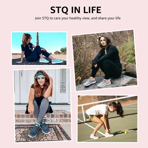 Vista 8 de STQ Tennis Shoes Womens Lightweight Comfortable Lace up Walking Shoes Athletic Fashion Workout Gym Cross Training Sneakers