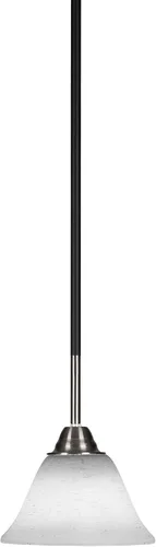 Vista 133 de Toltec Lighting Paramount - Mini colgante de 1 luz en acabado negro mate con cristal de arte perla de 7 pulgadas y estilo negro