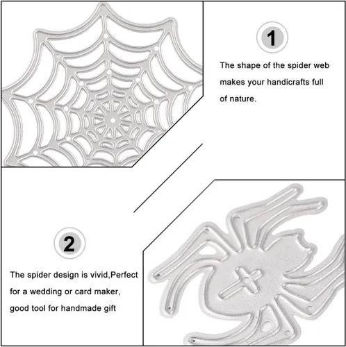 Vista 6 de EXCEART Plantilla de marco de fotos de bricolaje, tela de araña plateada troquelada para álbumes de recortes y fabricación de tarjetas, plantilla