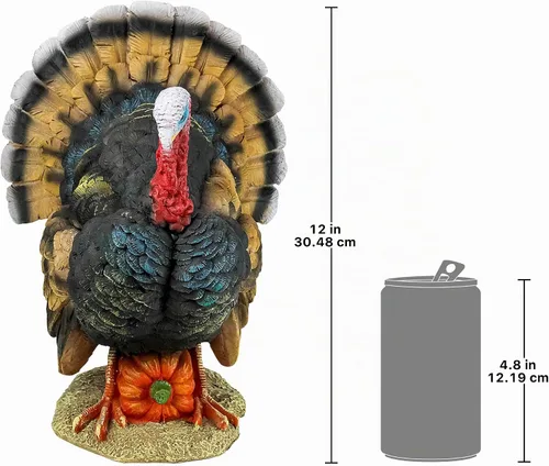 Vista 6 de Design Toscano QM2373100 Estatua de Pavo Norteamericano, a todo color, Pequeña