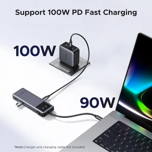 Vista 6 de UGREEN Uno Hub USB-C 6 en 1 con puertos de datos USB-C y USB-A de 10 Gbps 4K a 60 Hz HDMI para MacBook Neo/Pro/Air, iPad Pro, Surface, XPS, Thinkpad
