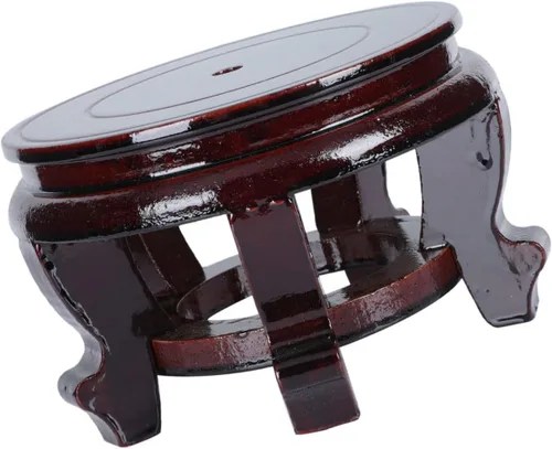 Vista 10 de DECHOUS Soporte para maceta, base de madera, jarrón redondo, juego de té, soporte de estatua de Buda, soporte de exhibición de madera versátil