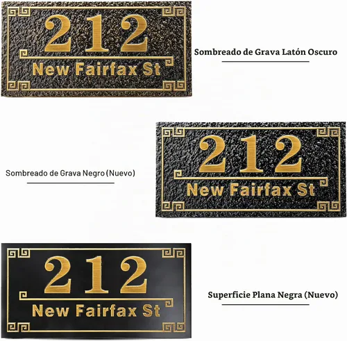 Vista 8 de Placa de dirección vintage personalizada, número de casa, letrero de dirección, relieve tallado Classic-01