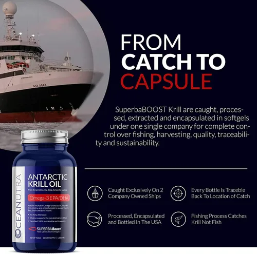 Vista 5 de Aceite de krill 100% puro 1000 mg suministro de 120 días de doble fuerza 56% fosfolípidos astaxantina sustentable antártico SuperbaBoost Omega 3 EPA