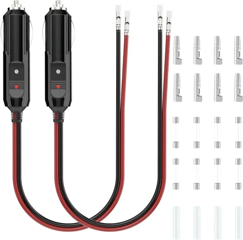 Vista 9 de BFXM Enchufe de encendedor de cigarrillos de 12 V con interruptor de encendido y apagado, adaptador de enchufe macho de repuesto automotriz de 16