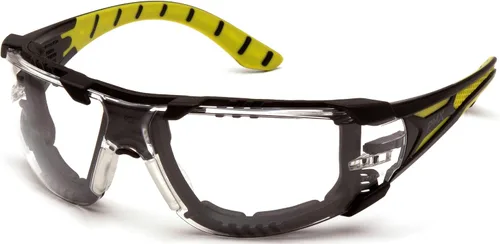 Vista 13 de Pyramex Endeavor Plus Safety Glass Black/Gray Frame With Foam Padding Clear H2MAX Anti-fog Lens