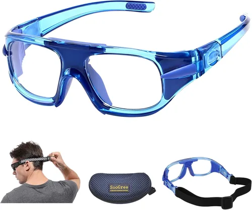 Vista 16 de SooGree Gafas Deportivas de Squash y Racquetball, Gafas de Baloncesto, Correa Ajustable, Resistente al Impacto