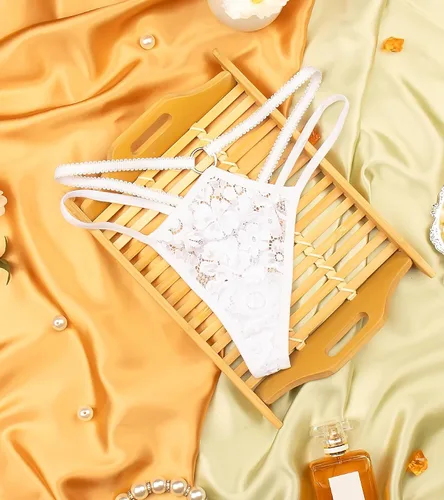 Vista 83 de Ropa interior con purpurina transpirable con encaje sexy para mujer