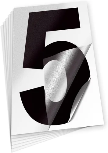 Vista 22 de iSYFIX Calcomanías de vinilo negro con el número 7 (siete), paquete de 6 calcomanías autoadhesivas de 7 pulgadas, calcomanías troqueladas y Negro